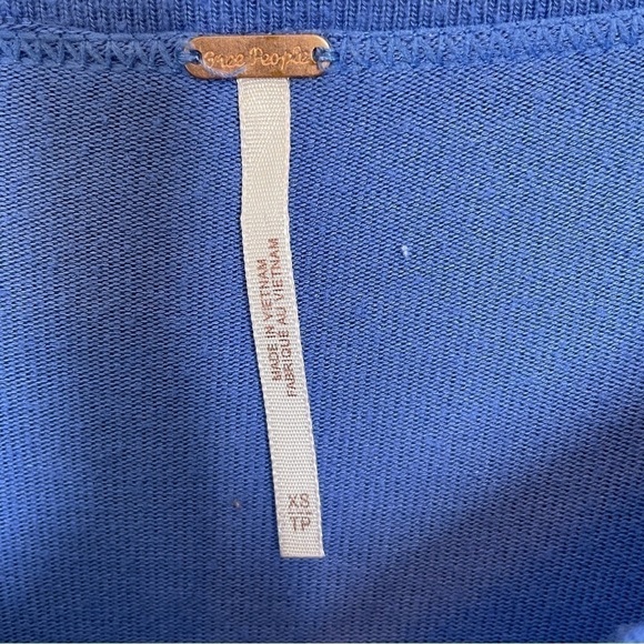 Free People “Forever Your Girl” Cobalt Blue Babydoll Top Size XS - Picture 11 of 13